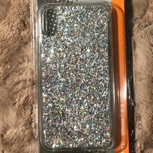 iphone X & XS Silver Glitter Case